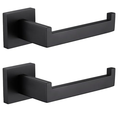 LANC Black Toilet Paper Holder, Bathroom Toilet Paper Roll Holder Wall Mounted, Modern Matte Black TP Holder for Bathroom Kitchen Stainless Steel, 2 Pack, A8807MB-P2 - color: Matte Black, size: Right(Screw-2Pcs)