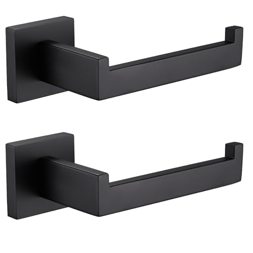 LANC Black Toilet Paper Holder, Bathroom Toilet Paper Roll Holder Wall Mounted, Modern Matte Black TP Holder for Bathroom Kitchen Stainless Steel, 2 Pack, A8807MB-P2 - color: Matte Black, size: Right(Screw-2Pcs)