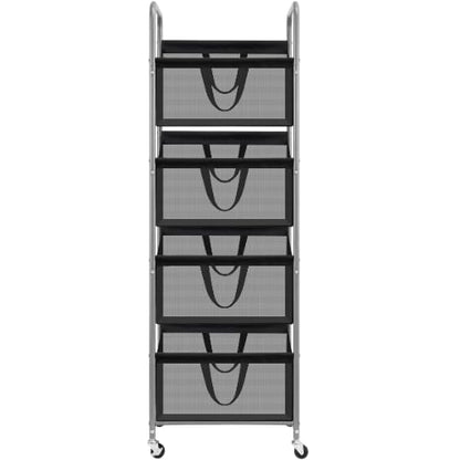 STO STO 4-Tier Vertical Rolling Laundry Hamper, Removable Bags, Black Mesh | 160L Capacity, Space-Saving Vertical Design, Rust-Resistant Steel Frame, Lockable Wheels, Ideal for Apartments & Small Spaces - color: Black Mesh, size: 4-Tier