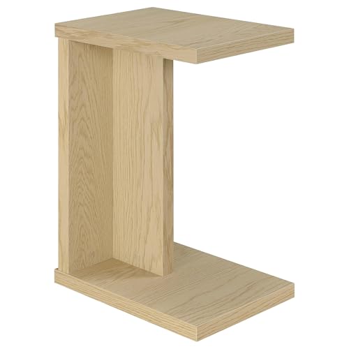 Coaster Home Furnishings - Clower - Wood - C-Shaped Side Table with Rectangular Top, Open Form, and Square Edges - Living Room - Light Oak - 930275 - color: Light Oak