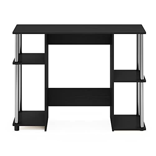 Furinno Jaya Computer Study Desk, Americano/Stainless Steel - color: Americano/Stainless Steel