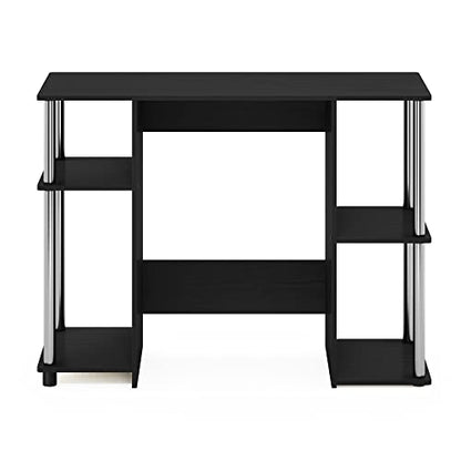 Furinno Jaya Computer Study Desk, Americano/Stainless Steel - color: Americano/Stainless Steel