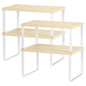 Counter Shelves Set of 4 Stackable Kitchen Cabinet Organizer Shelf and Expandable Wood Countertop Shelves for Bathroom Study Room, White | Expandable Wood Countertop Shelves, for Bathroom, Study Room, Home Office - color: White