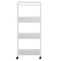 Slim Rolling Storage Cart for Small Space, 4 Tier White Utility Cart Shelves Organizer, Plastic Storage Cart on Wheels for Kitchen, Office, Bathroom, Laundry Room and Narrow Places