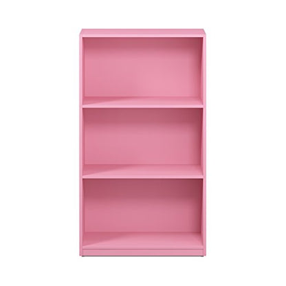 Furinno BASIC Book Shelf, 3-Tier Modern Bookshelf, Bookcase with Open Shelves, 9.3 x 21.8 x 39.5, for Living Room, Bedroom, Home Office, Pink - color: Pink, size: 3-Tier