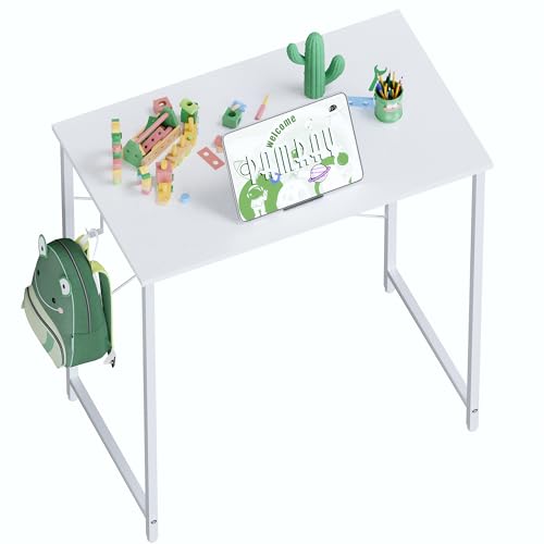 Pamray 23 Inch Computer Desk for Small Spaces, Home Office Work Desk with Headphone Hook, Small Office Desk Study Writing Table - color: White, size: 23 Inch