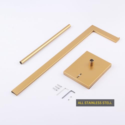 GERZWY Gold Toilet Paper Holder Free Standing with Reserve Stainless Steel Tissue Roll Holder Floor Stand Storage DZY004-BE - color: Gold