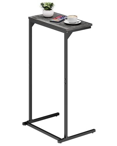 TUTOTAK C Shaped End Table, Small Side Table, 28.7 inch Tall Couch Table, Sofa Table, Living Room, Bed Room, Charcoal Grey TB01BY071 - color: Charcoal Grey