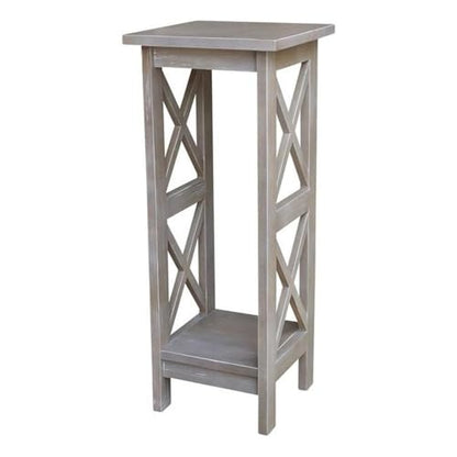 International Concepts 30" X-Sided Plant Stand, H, Gray - color: Washed Gray Taupe, size: 12 inch W x 12 inch D x 30 inch H