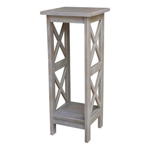 International Concepts 30" X-Sided Plant Stand, H, Gray - color: Washed Gray Taupe, size: 12 inch W x 12 inch D x 30 inch H