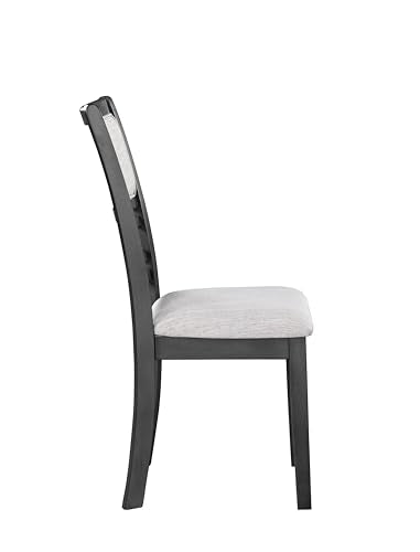 New Classic Furniture Gia Dining Chair (Set of Six), Light Gray Fabric Upholstered Seat & Back Rest, Gray - color: Grey, size: Set of 6, style: Dining Chair
