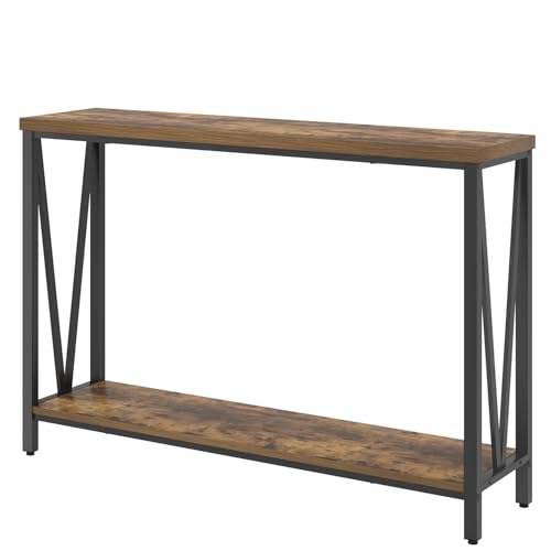 EXCEFUR Entryway Table, Narrow Sofa Console Tables Behind Couch, Modern Entry Table for Hallway Entrance Living Room, Rustic Brown - color: Rustic Brown