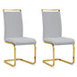 Baysitone Modern Dining Chairs Set of 2, Side & Kitchen Chairs with Gold Frame, Faux Leather Padded Seat High Back, for Dining, Kitchen & Living Room - Light Grey - color: Light Grey With Gold Leg, size: Set of 2
