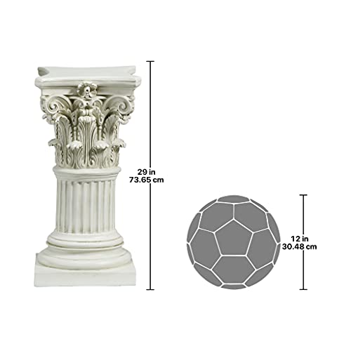 Design Toscano Corinthian Pedestal Column Plant Stand, Medium 29 Inch Tall, Cast Stone Resin, Antique Stone Finish - size: Medium, style: Corinthian