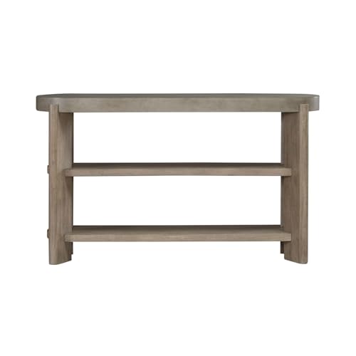 Liberty Furniture Affinity Sofa Table for Living Room - Dusty Taupe Faux Concrete Tops - size: Sofa Table