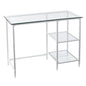 SEI Furniture Layton Metal/Glass Student Desk, White