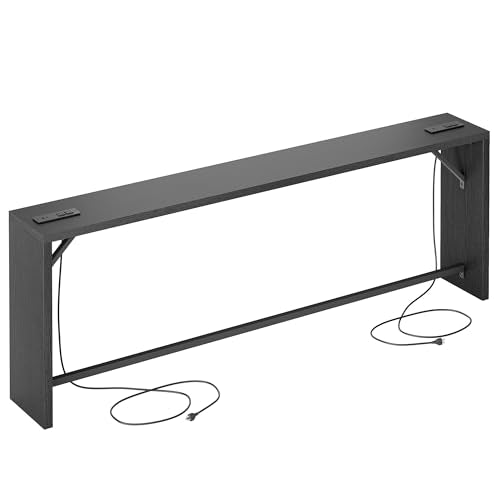 TIQLAB Sofa Table, 79''L x 9.1''W (1.2'' Thickness) Long Console Table Behind Couch, Entryway Table with Angled Metal Frame, Industrial Console Table, Black - color: Black, size: 79''L x 9.1''W x 31.5''H