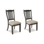 Signature Design by Ashley Tyler Creek Dining Room Upholstered Side Chair, 2 Count, Solid Wood, 19.25" H, Black and Grayish Black - color: Black