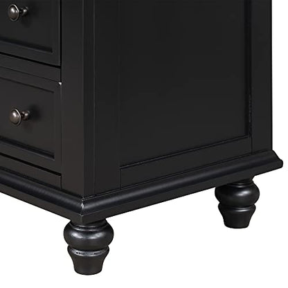 Modern Storage Wood Cabinet with 3-Drawer, Sofa Table Console Table End Table with Pull Out Tray, Accent Table Furniture for Entryway Living Room,Fully Assembly Bedside Table (Black) - color: Black