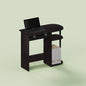 Ipoh Computer Desk, 32 Inch Writing Desk, Study Desk with Side Shelves and Bin Storage, for Home Office, Study Room, Mocha Charcoal - color: Mocha Charcoal