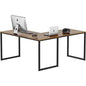 SHW Mission 55 x 60 Inches L-Shape Home Office Computer Desk, Walnut - color: Walnut, size: 55-Inch L-Shaped