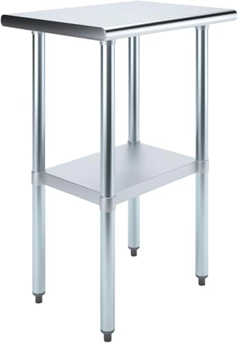 18" x 24" Stainless Steel Prep Table – NSF Certified Heavy Duty Work Table for Home & Commercial Use – Galvanized Undershelf & Legs - size: 24x18