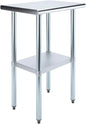 18" x 24" Stainless Steel Prep Table – NSF Certified Heavy Duty Work Table for Home & Commercial Use – Galvanized Undershelf & Legs - size: 24x18