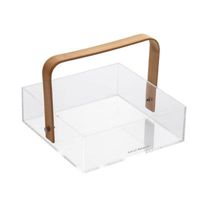 Mind Reader Napkin Holder, Kichen Storage, Countertop Organizer, Caddy, Kitchen, Acrylic, 7.25"L x 7.25"W x 5.5"H, Brown - style: Nakin Holder