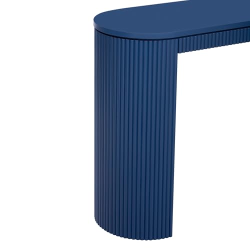 59.2-Inch Console Table for Entryway, Modern Hallway Table with Unique Vertical Stripe Design,for Living Room and Study (Navy-01) - color: Navy-01