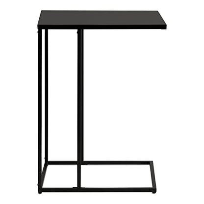 Kate and Laurel Lockhardt Metal Minimal C-Table for Bedroom or Living Room; Black; 19 x 13 x 27; Modern Narrow Side Table for Small Spaces and Bedroom Accent Piece