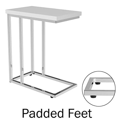 Lavish Home Sofa Side Table Set of 2 – Modern C Shaped End Tables – Laptop Trays or Compact Bedside Nightstands – Space Saving Furniture (White) - style: Set of 2