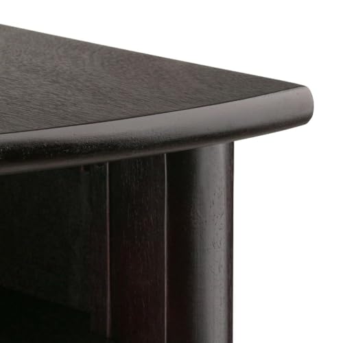 LISO Stylish Corner Desk for Home Office Space-Saving Design for Small Rooms or Apartments Ideal for Computers Laptops or Writing Tasks Durable Wood Construction with Espresso Finish