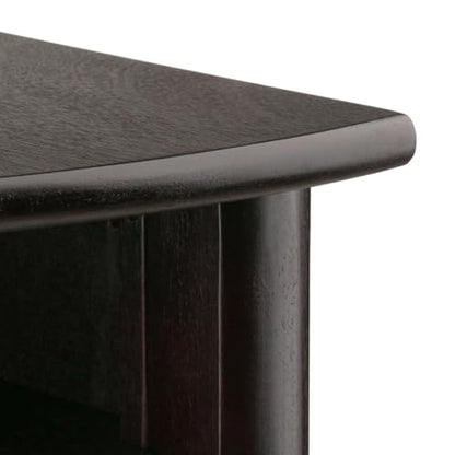 LISO Stylish Corner Desk for Home Office Space-Saving Design for Small Rooms or Apartments Ideal for Computers Laptops or Writing Tasks Durable Wood Construction with Espresso Finish