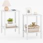 TUTOTAK End Table, Set of 2, Side Table, Nightstand, 2-Tier Storage Shelf, Sofa Table for Small Space, Living Room, Bed Room TB01BMW035 - color: Marble White