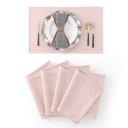 Set of 4 Soft Linen Handmade Placemats Heat Resistant Dining Table Place Mats Kitchen Table Mats 12 x 18 Baby Pink - color: Baby Pink, size: Rectangular Placemats 12" x 18"
