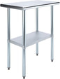 18" x 30" Stainless Steel Prep Table – NSF Certified Heavy Duty Work Table for Home & Commercial Use – Galvanized Undershelf & Legs - size: 30x18