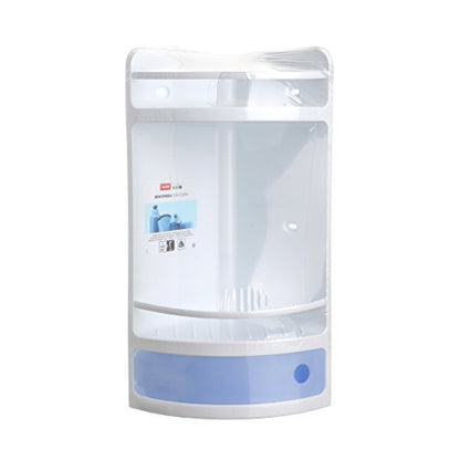 Tatay Corner Shelf with Drawer, Blue Kristal - color: Blue Kristal