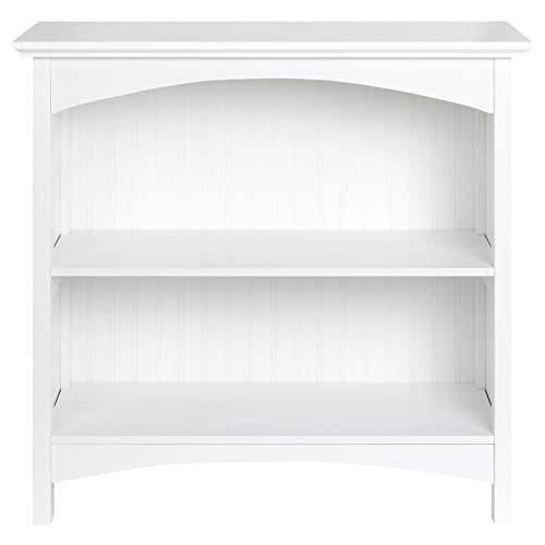 eHemco 2 Tier Bookcase with 2 Arched Supports, 29 Inches, White - color: White, size: 2 Tier