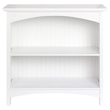 eHemco 2 Tier Bookcase with 2 Arched Supports, 29 Inches, White - color: White, size: 2 Tier