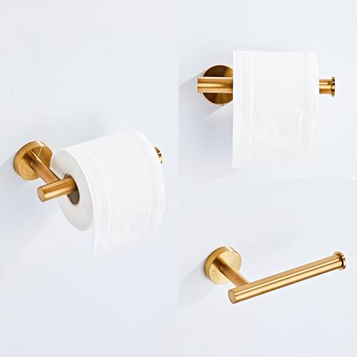 Brushed Gold Bathroom Hardware Set 5 Piece with Towel Racks for Bathroom, SUS304 Stainless Steel Bath Towel Bar Set, 24 Inch Wall Mounted Accessories Kit… - color: Brushed Gold
