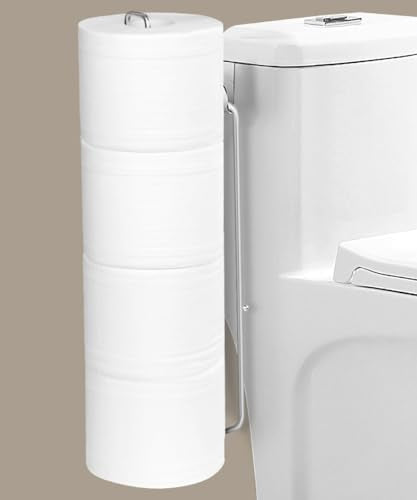 Over The Tank Toilet Paper Holder Bathroom Toilet Tissue Paper Roll Storage Holder Wall Mount Brushed Nickel,Metal Hanging Adhesive Toilet Paper Holder Dispenser Toilet Paper Organizer 1p - color: C:hold 4 Rolls Tissue(1pcs)