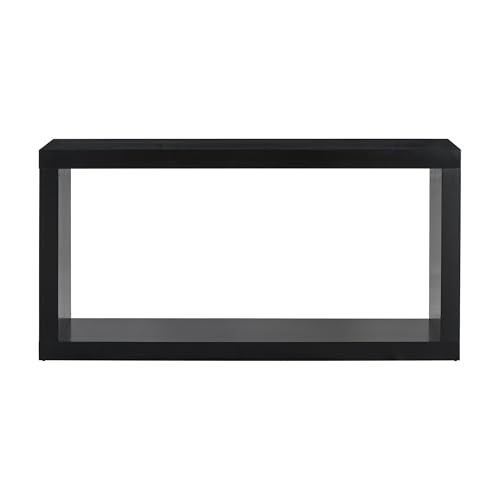 JOSHEN 60" Entryway Hallway Shelf Table, Easy-Assembly Square Table, Stable Space-Saving for Living Room, Black - color: Black