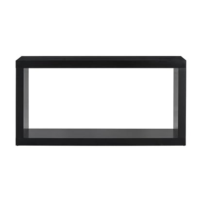 JOSHEN 60" Entryway Hallway Shelf Table, Easy-Assembly Square Table, Stable Space-Saving for Living Room, Black - color: Black