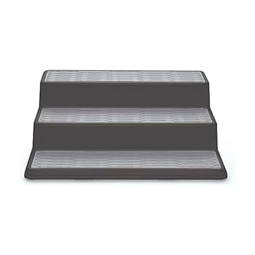 Copco 3-Tier Cabinet Organizer Set of 2 - Spice Rack Organizer for Cabinet, Pantry Storage for Cans, Spices and Seasonings, Non-Skid Platforms, 10.5 x 8.75 x 3.5 Inches Each - color: Gray, size: 10-Inch, Pack of 2