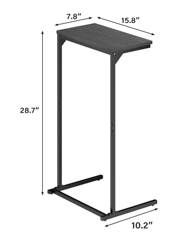 TUTOTAK C Shaped End Table, Small Side Table, Set of 2, 28.7 inch Tall Couch Table, Sofa Table, Living Room, Bed Room, Black TB01BK0712 - color: Black