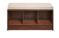 ClosetMaid 1309 3-Cube Storage Bench, Dark Cherry with Tan Cushion - color: Dark Cherry With Tan Cushion