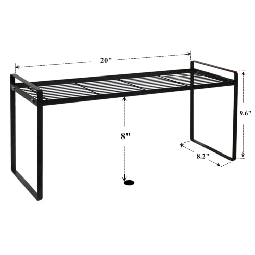 Cabinet Shelf, 20" Kitchen Counter Shelf, Metal Wire Stackable Cupboard Spice Rack, Space Saving Countertop Orgainzer and Storage Rack Shelves for Kitchen Pantry Bathroom - size: Large (20 inch)