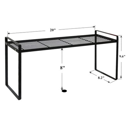 Cabinet Shelf, 20" Kitchen Counter Shelf, Metal Wire Stackable Cupboard Spice Rack, Space Saving Countertop Orgainzer and Storage Rack Shelves for Kitchen Pantry Bathroom - size: Large (20 inch)