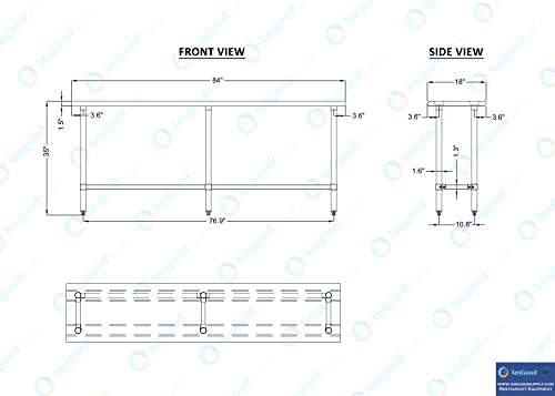 18 in. x 84 in. Open Base Stainless Steel Work Table | Residential & Commercial | Food Prep | Heavy Duty Utility Work Station | NSF - size: 84 in. Length x 18 in. Width
