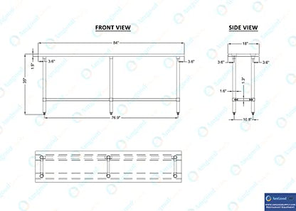 18 in. x 84 in. Open Base Stainless Steel Work Table | Residential & Commercial | Food Prep | Heavy Duty Utility Work Station | NSF - size: 84 in. Length x 18 in. Width
